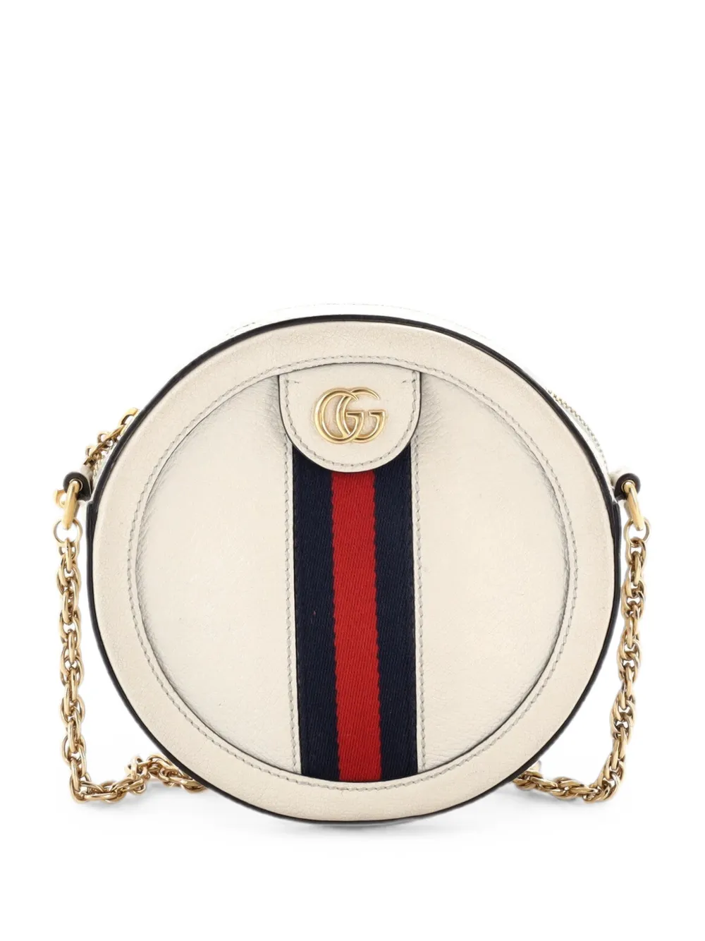 Gucci Pre-Owned Borsa a tracolla Ophidia tonda mini in pelle - Bianco