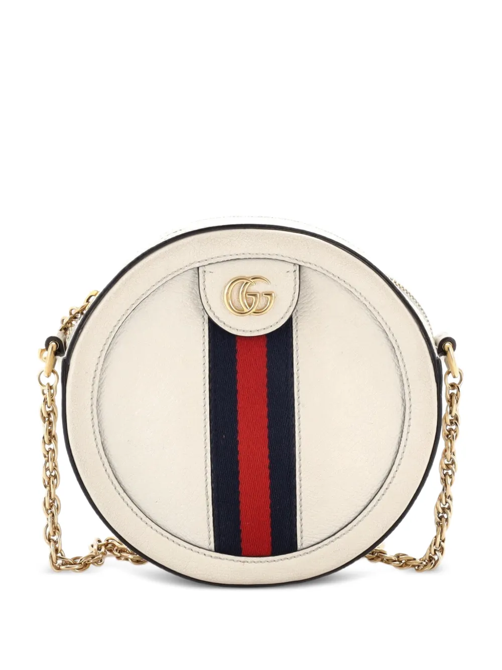 Gucci Pre-Owned Borsa a tracolla Ophidia tonda mini in pelle - Bianco