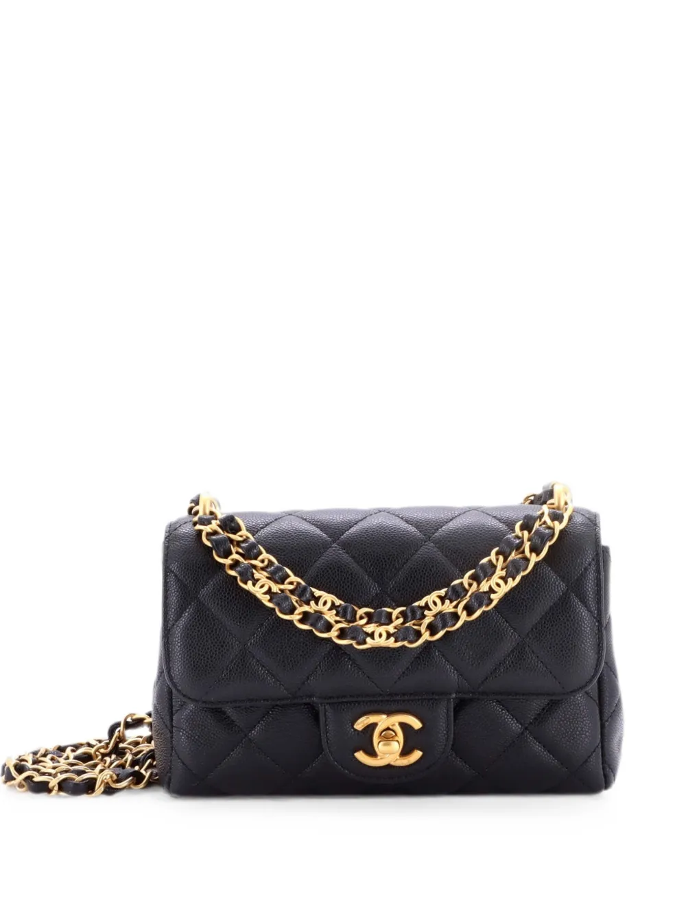 CHANEL Pre-Owned Borsa a tracolla Coco First Flap in pelle Caviar trapuntata con battente - Nero