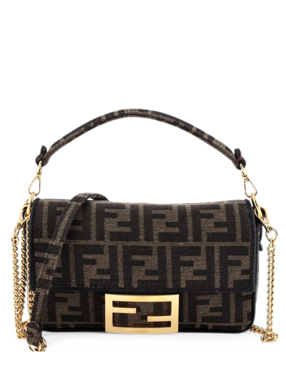 Fendi Pre-Owned Borsa a tracolla Baguette NM mini in tela con motivo Zucca - Marrone