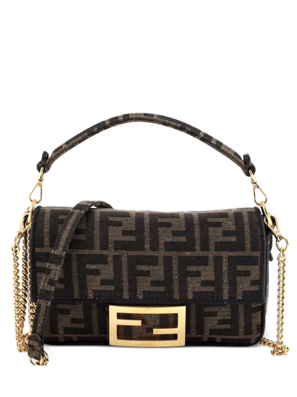 Fendi Pre-Owned Baguette NM Bag Zucca Canvas Mini crossbody bag - Brown
