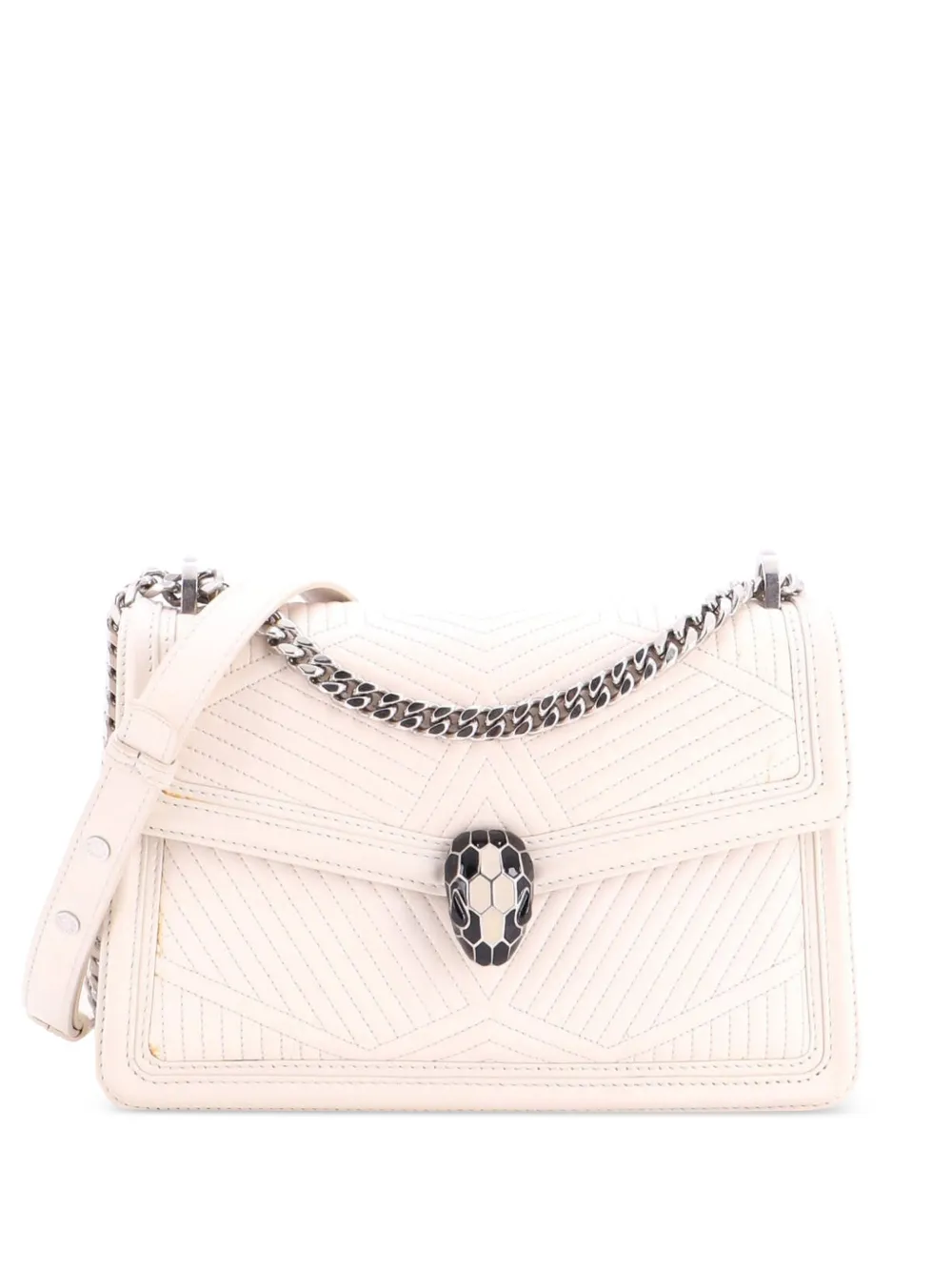 Bvlgari Pre-Owned Kleine Serpenti Forever Schultertasche mit Steppung - Nude