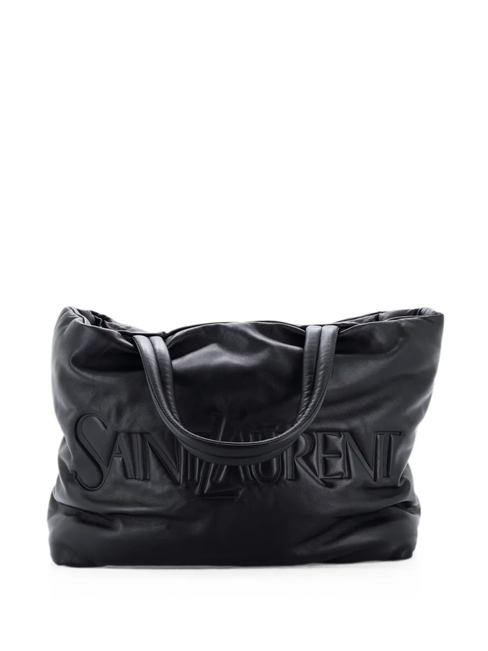 Saint Laurent Pre-Owned Borsa tote imbottita in pelle con logo goffrato - Nero