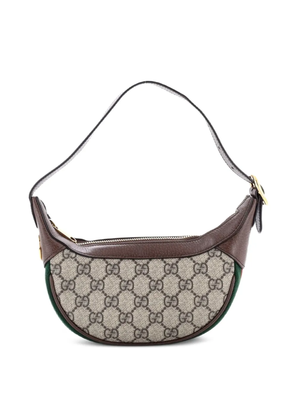 Gucci Pre-Owned Borsa passepartout Ophidia mini a mezza luna in tela cerata GG - Marrone