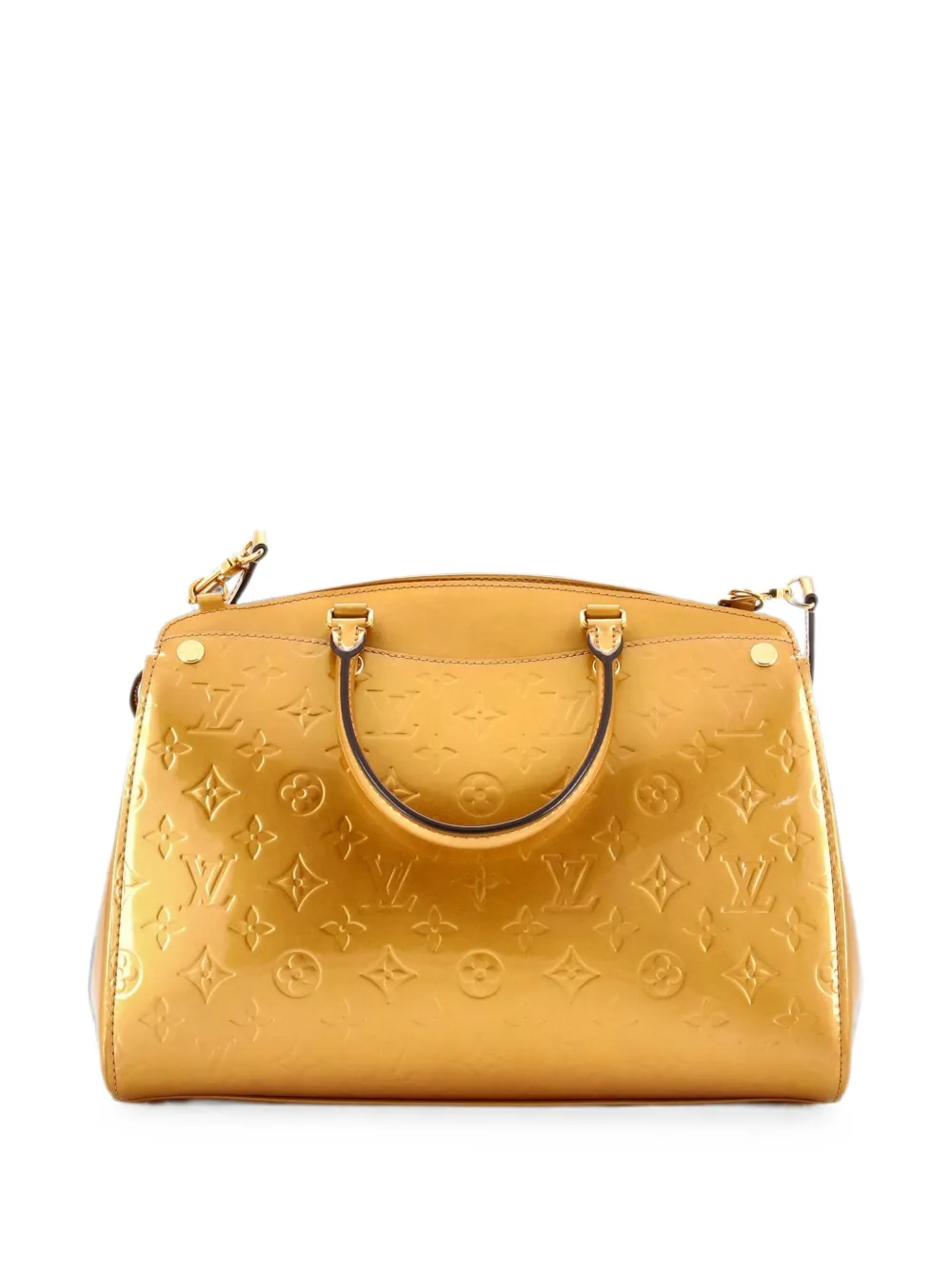 Louis Vuitton Pre-Owned Borsa a tracolla Brea NM in pelle Vernis MM con monogramma - Oro