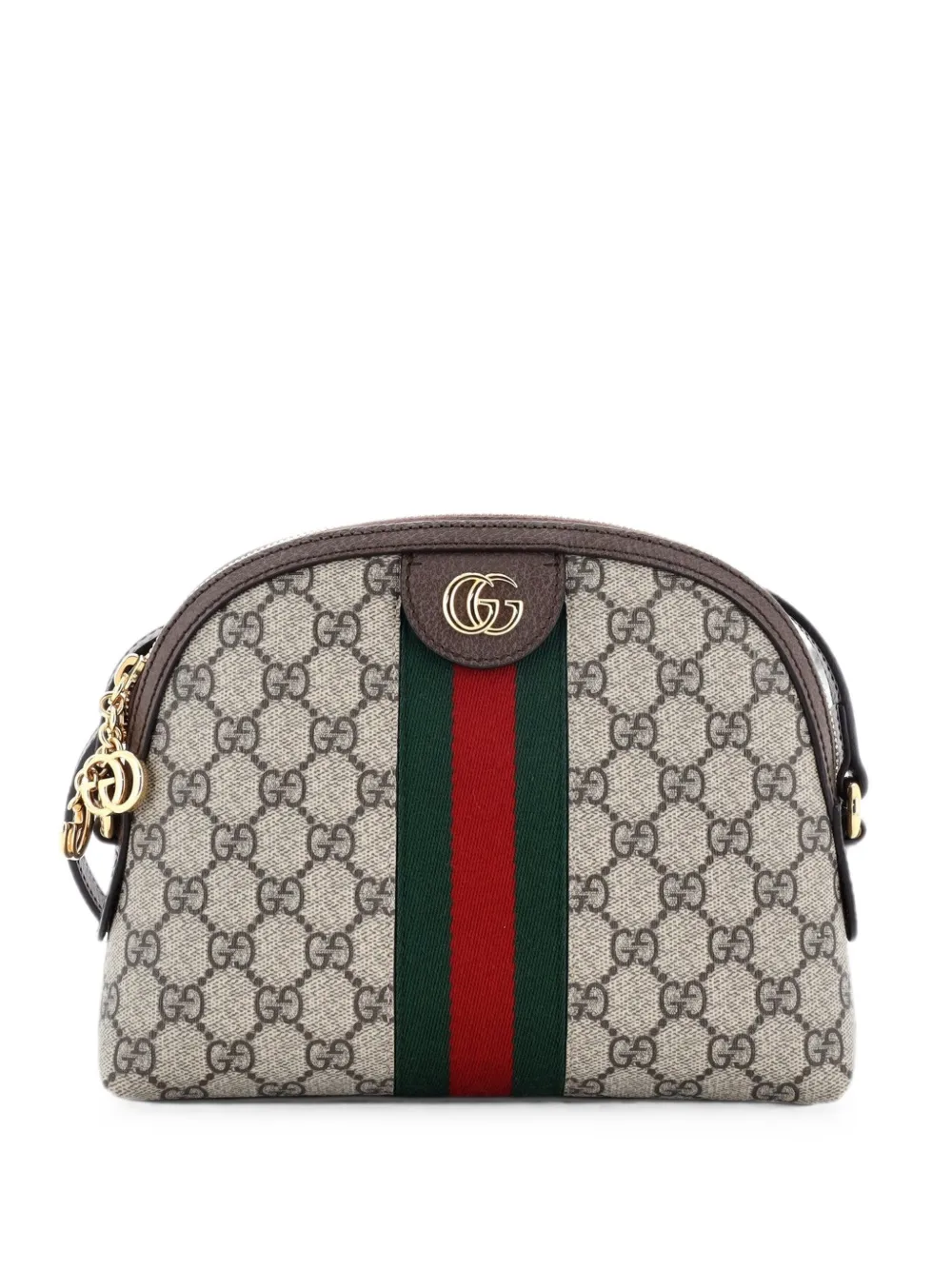 Gucci Pre-Owned Borsa a spalla Ophidia Dome piccola in tela cerata GG - Marrone