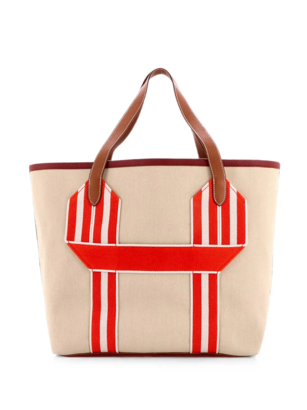 Hermès Pre-Owned Borsa tote Pursangle in tela e pelle - Toni neutri