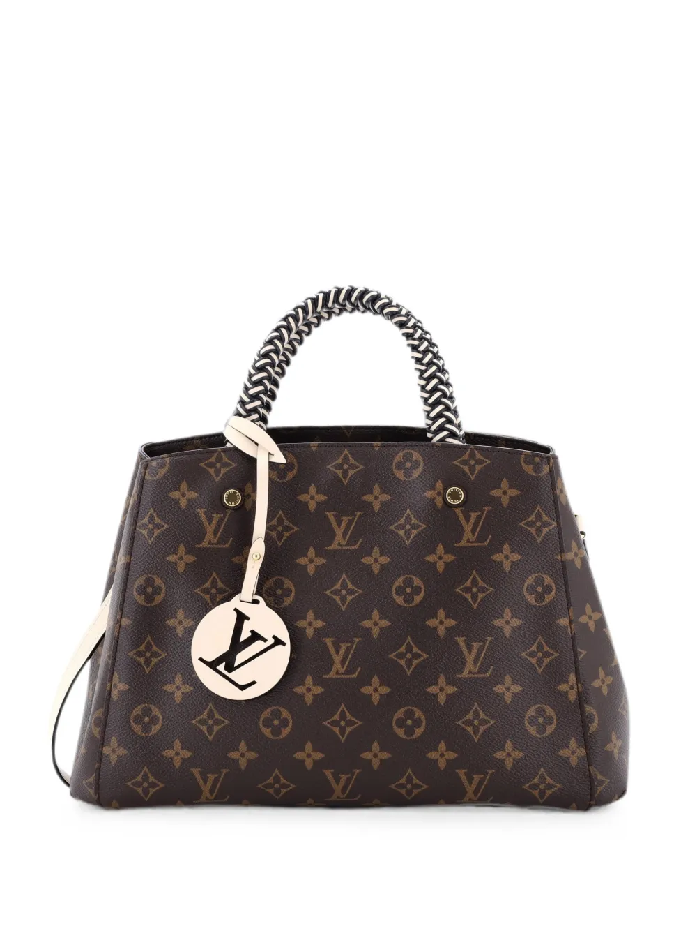 Louis Vuitton Pre-Owned Borsa tote Montaigne MM in tela con monogramma e manico intrecciato - Marrone