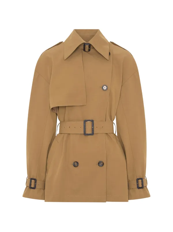 Anna Quan Farren Double-breasted Trench Coat in Neutrals