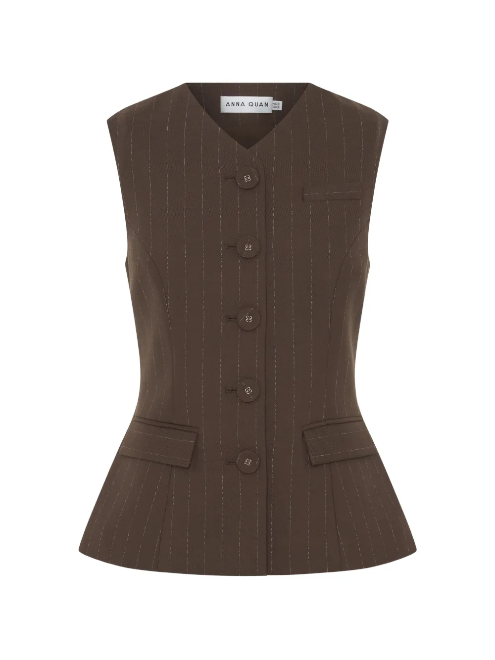 Anna Quan Top Kendall gessato - Marrone