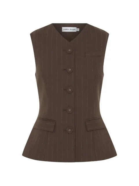 Anna Quan Kendall pinstripe-pattern peplum top