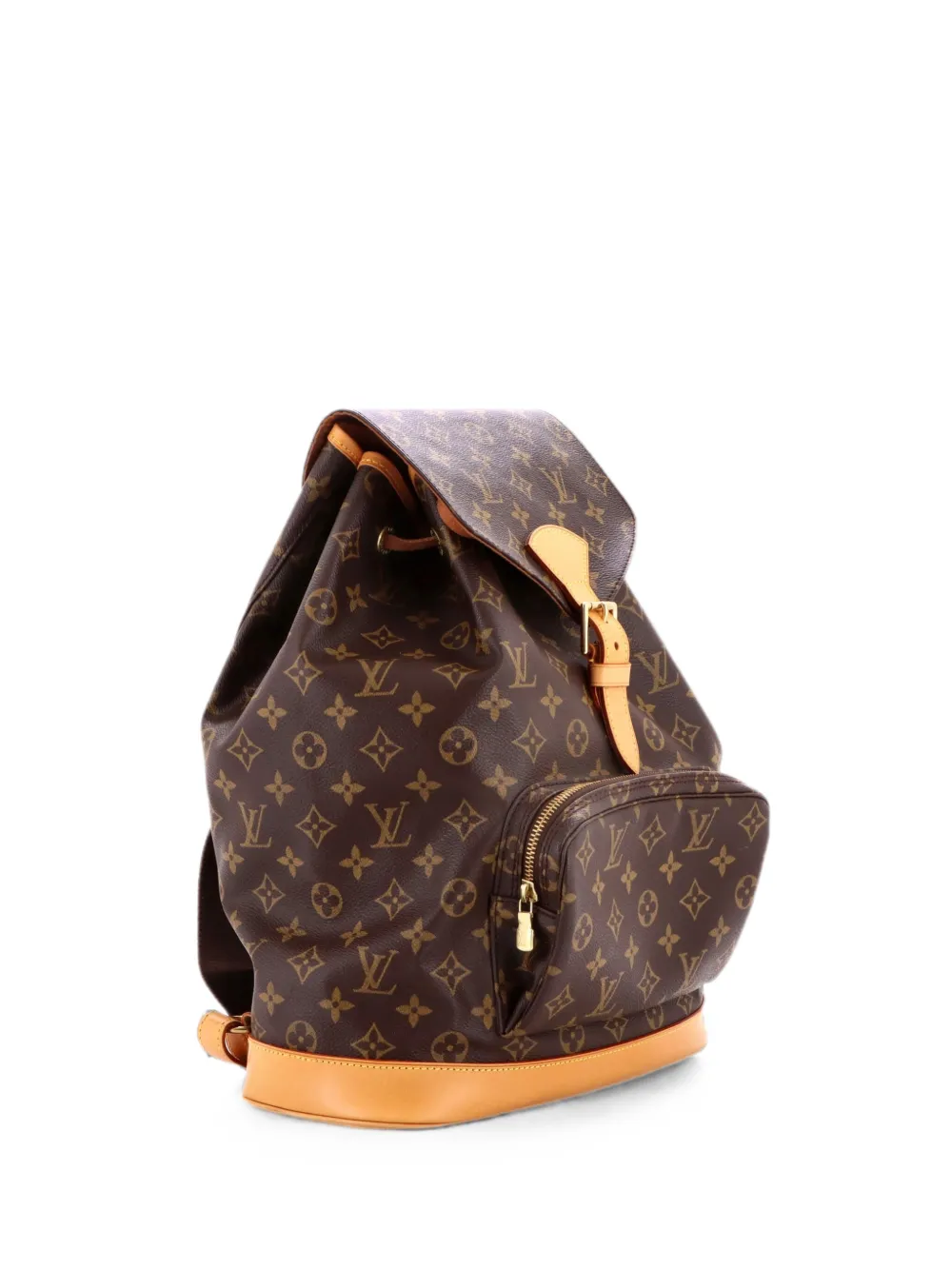 Pre-owned Louis Vuitton Vintage Montsouris Monogram Canvas Gm Backpack In Brown
