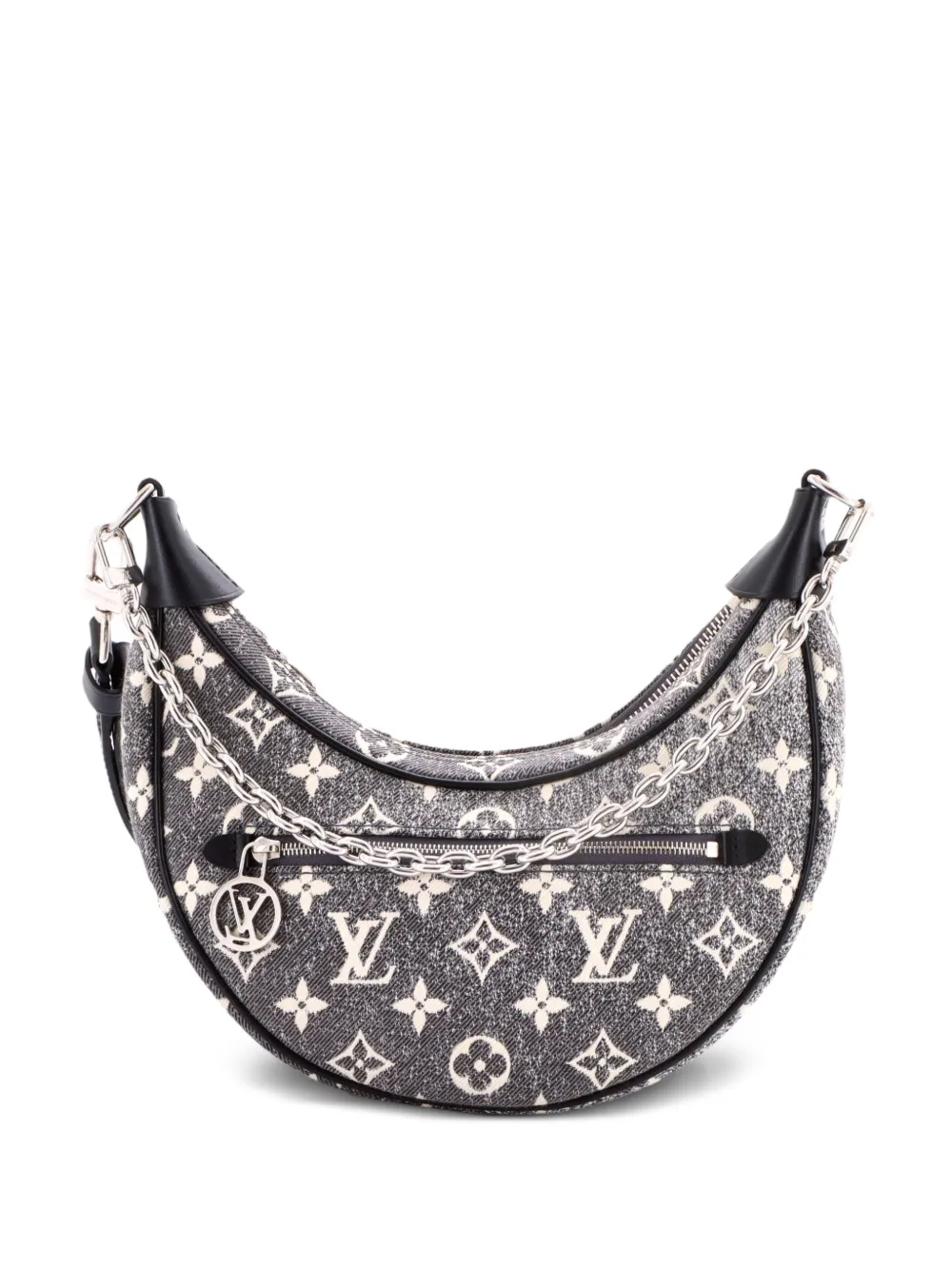Louis Vuitton Pre-Owned Loop Handbag Monogram Jacquard Denim hobo bag - Black
