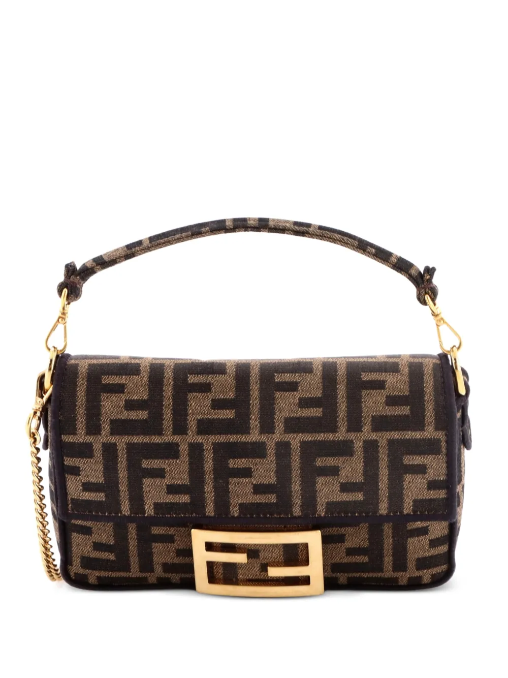 Fendi Pre-Owned Baguette NM Bag Zucca Canvas Mini crossbody bag - Brown