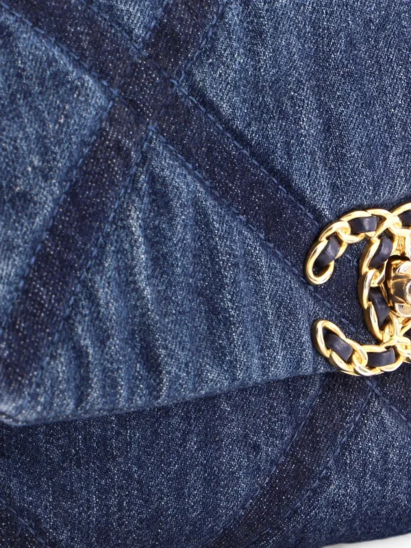 CHANEL Pre-Owned 19 フラップ マトラッセ デニム ミディアム