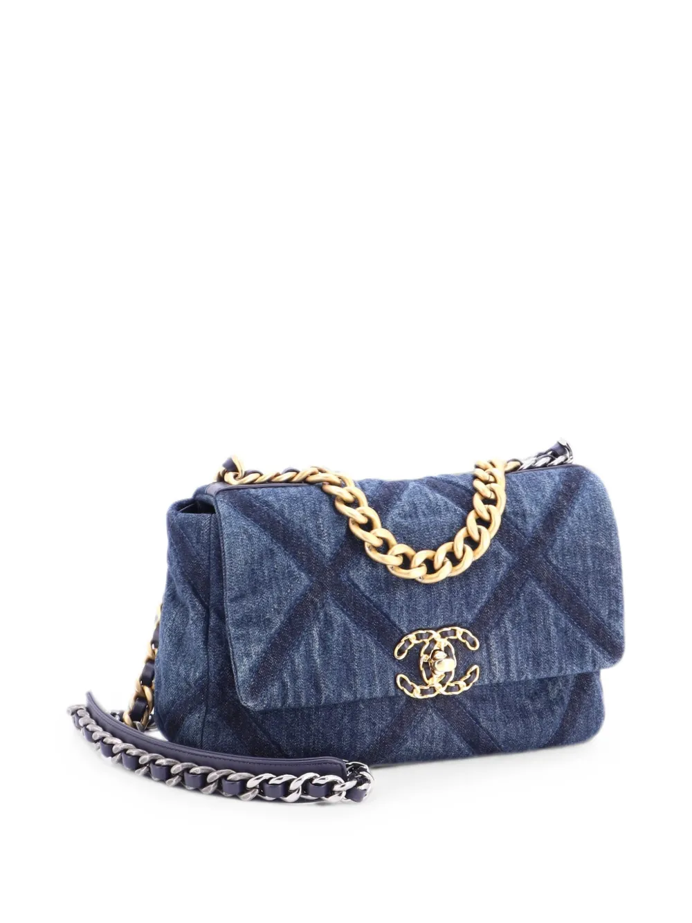 CHANEL Pre-Owned 19 フラップ マトラッセ デニム ミディアム