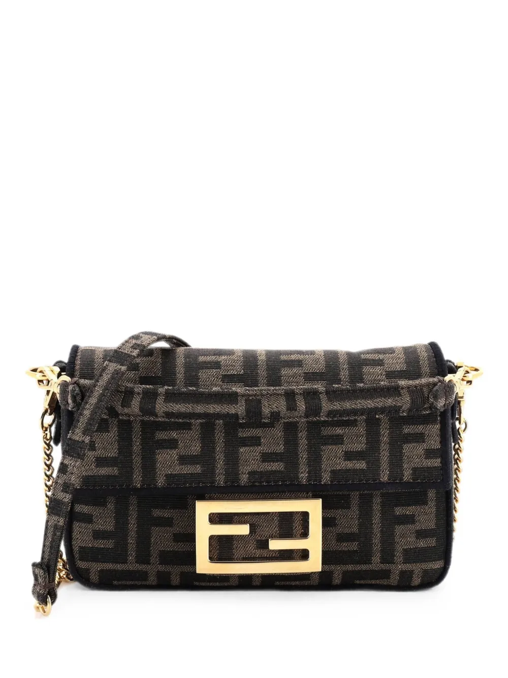 Fendi Pre-Owned Borsa a tracolla Baguette NM mini in tela con motivo Zucca - Marrone