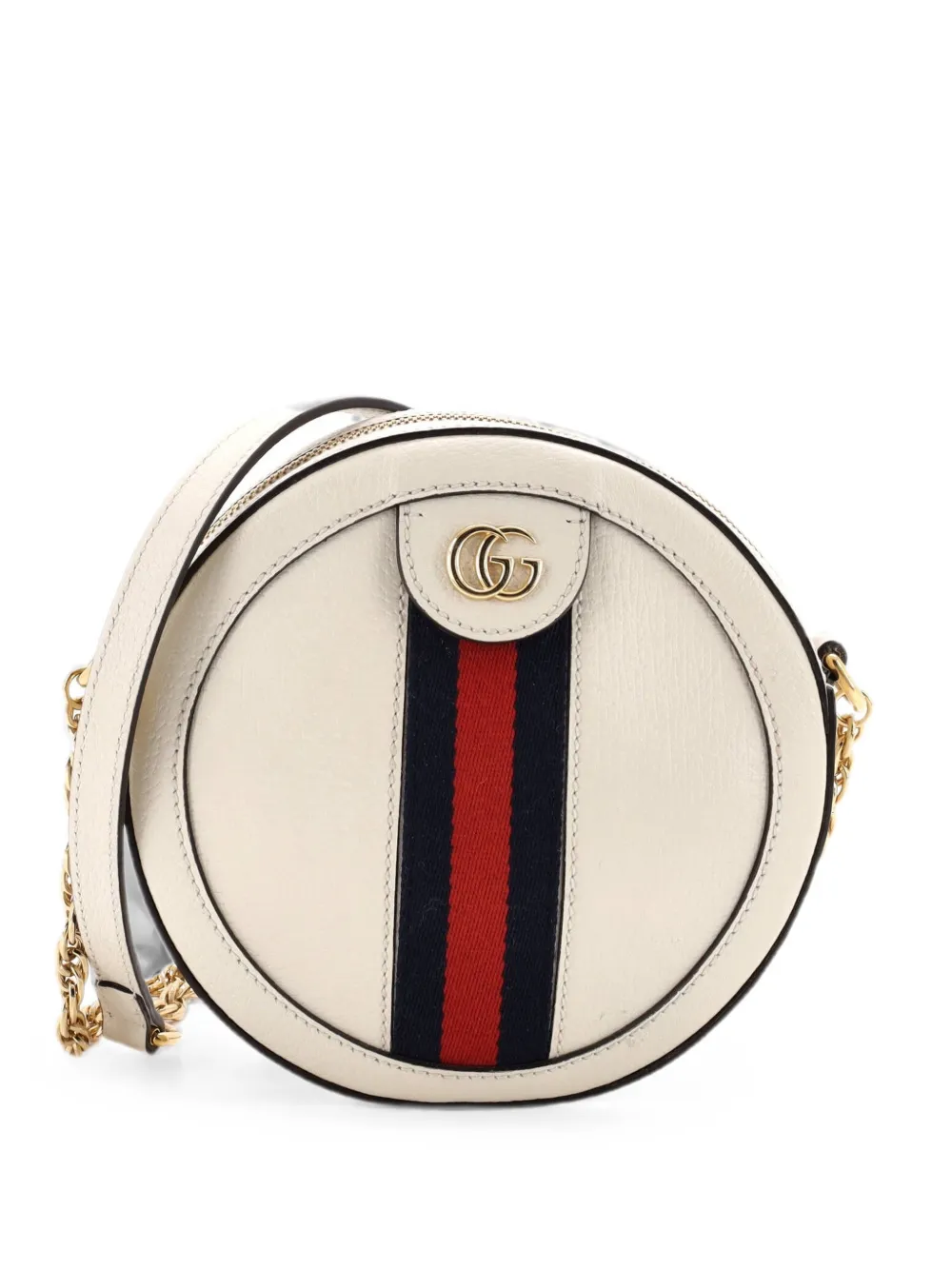 Gucci Pre-Owned Borsa a tracolla Ophidia tonda mini in pelle - Bianco