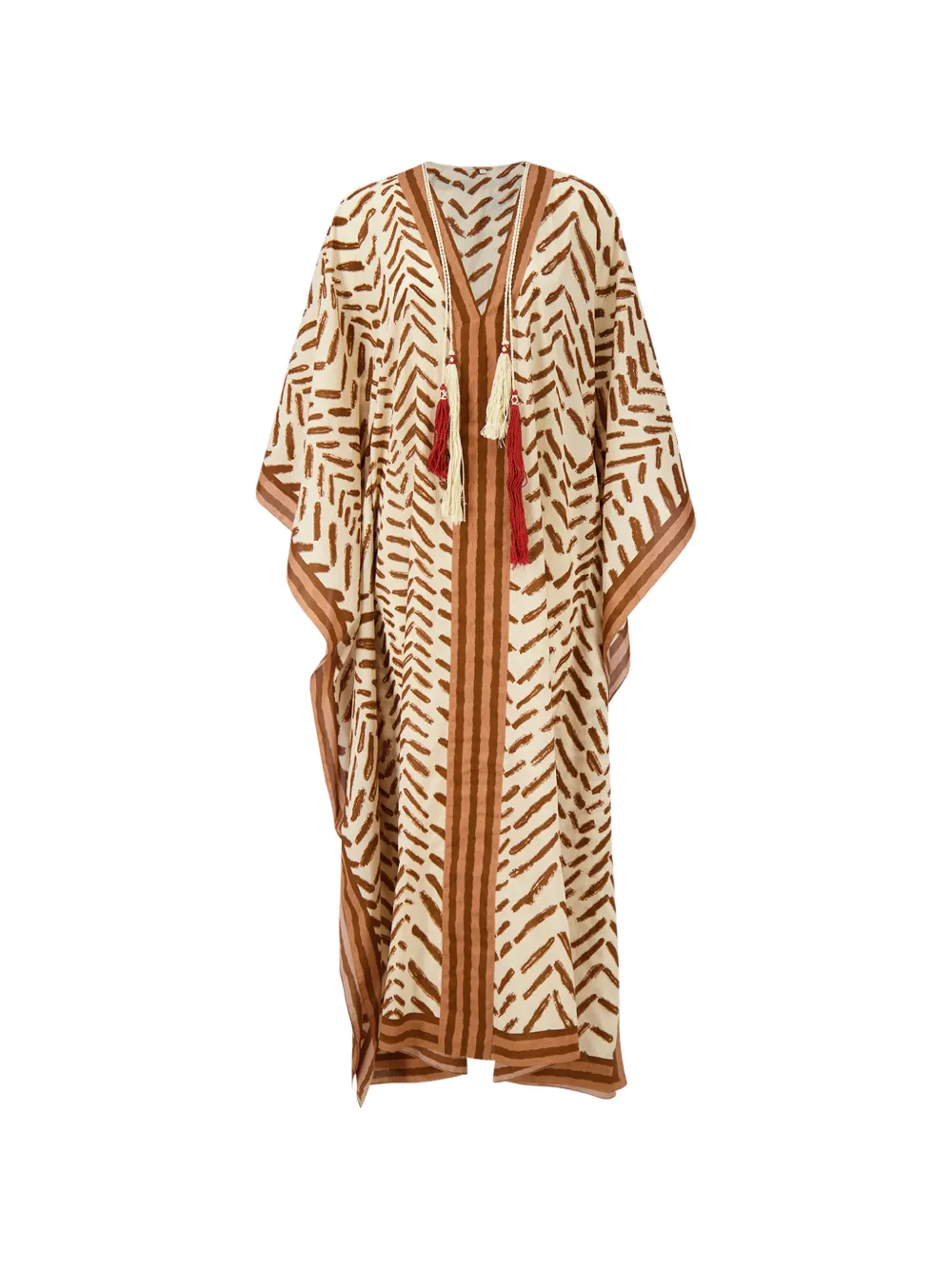Johanna Ortiz The Secret of the Sun tassel-detail tunic maxi dress - Toni neutri