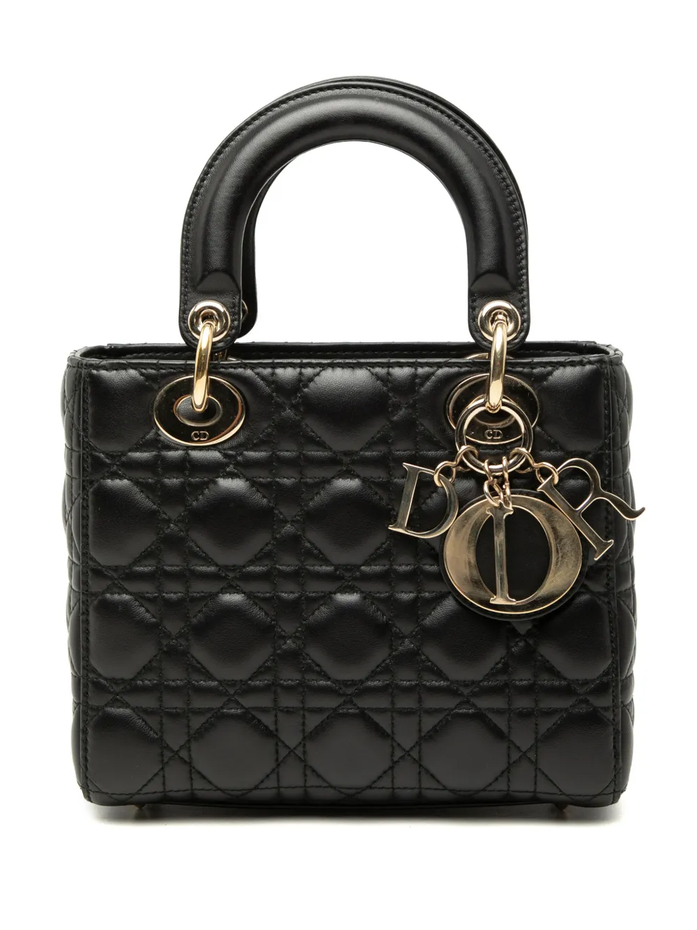 Christian Dior Pre-Owned 2017 Small Lambskin Cannage My ABCDior Lady Dior satchel - Black