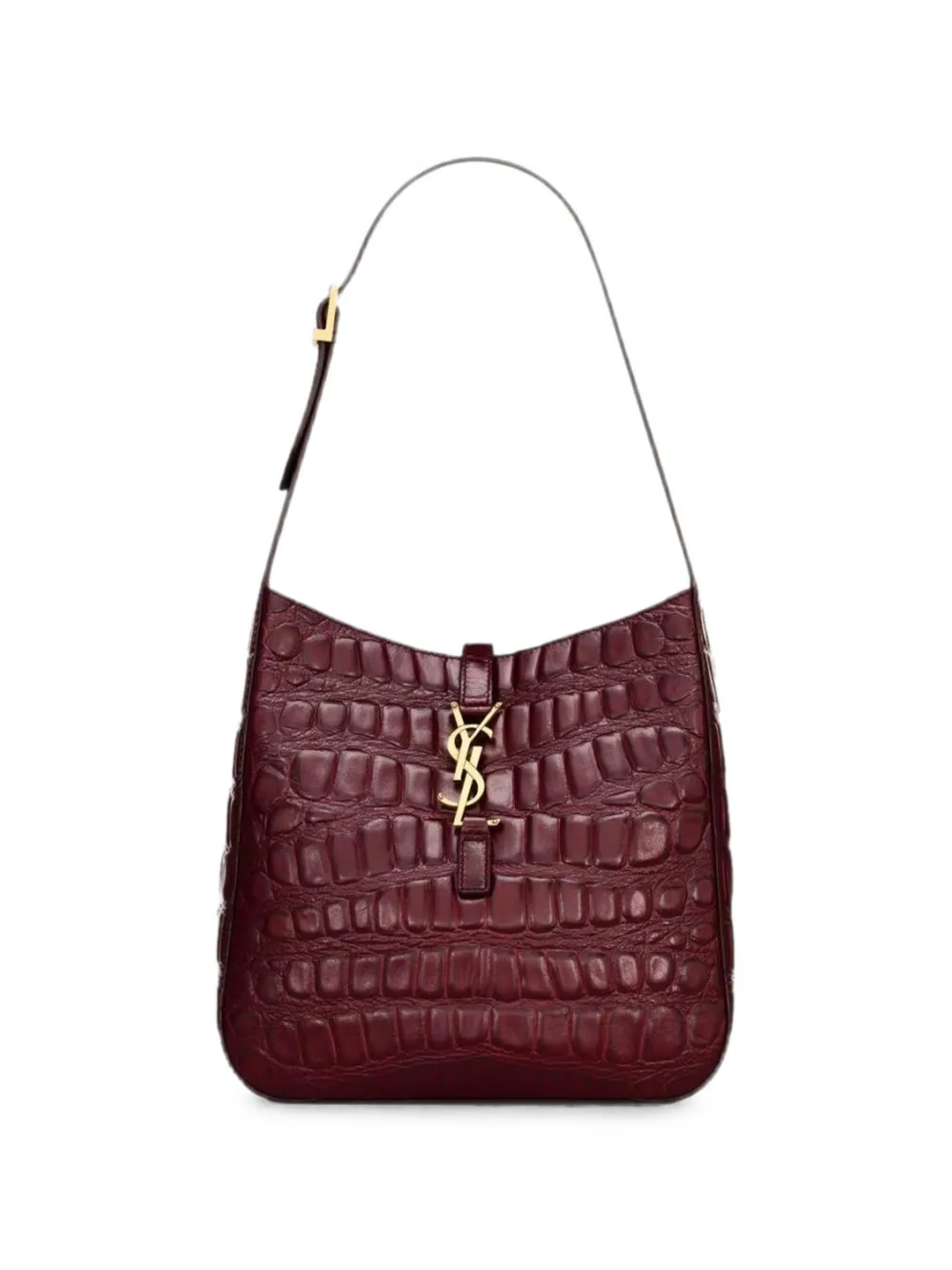 Saint Laurent Le 5 à 7 crocodile-embossed leather shoulder bag - Rot
