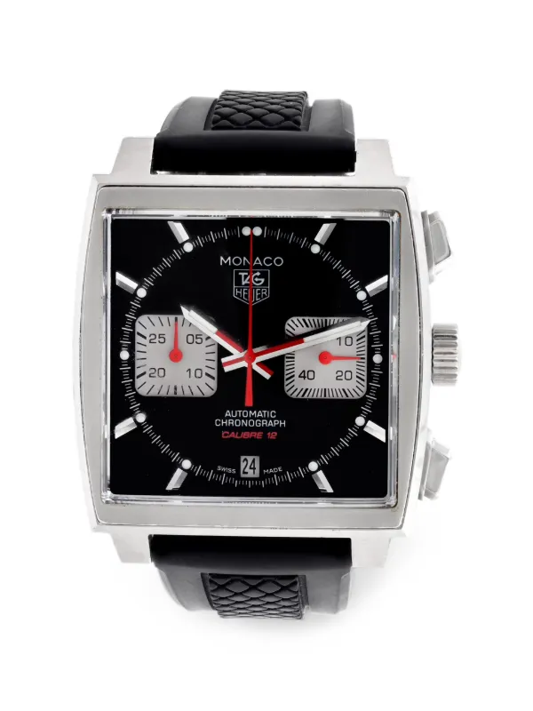 TAG Heuer Pre-owned Monaco Calibre 12 39mm Watch in Black