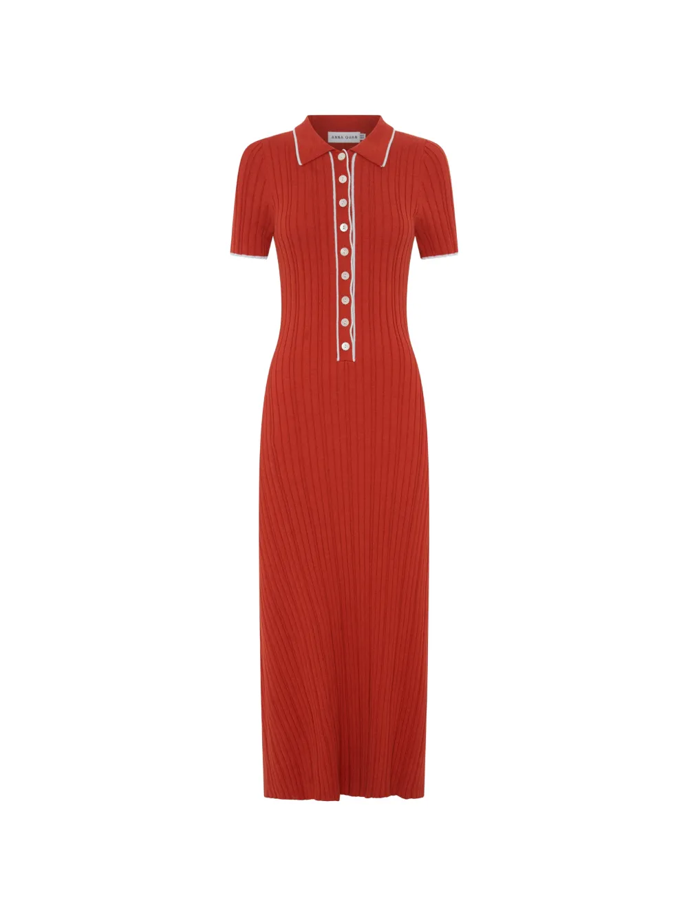 Anna Quan Abito midi Penelope con bordo a contrasto - Arancione