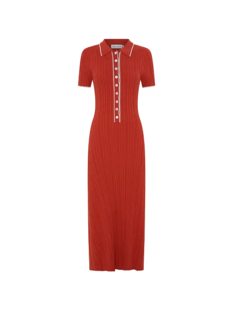 Anna Quan vestido midi Penelope con ribete en contraste