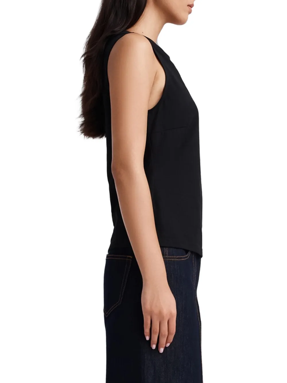 Anna Quan Marley Asymmetric T-shirt in Black, view 5