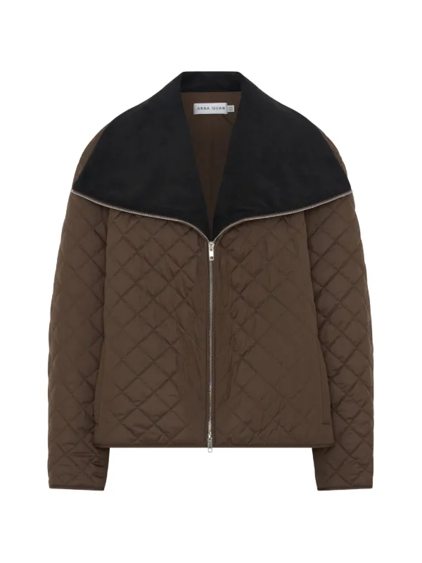 Anna Quan Morandi Quilted Jacket in Brown