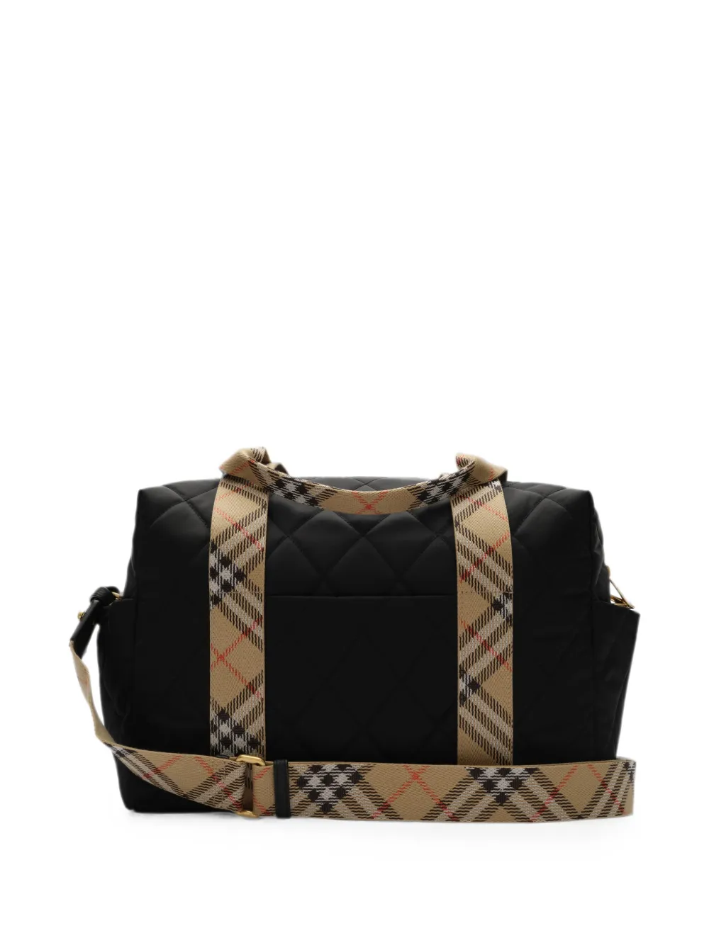 Burberry Kids Gewatteerde nylon luiertas met geruite afwerking Zwart