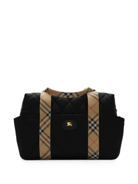 Burberry Kids pañalera capitonada con ribete a cuadros