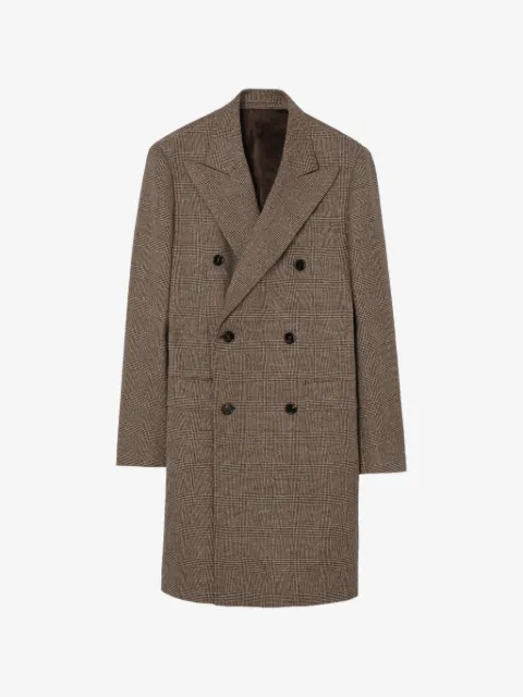 Burberry معطف مزيج صوف وكتان