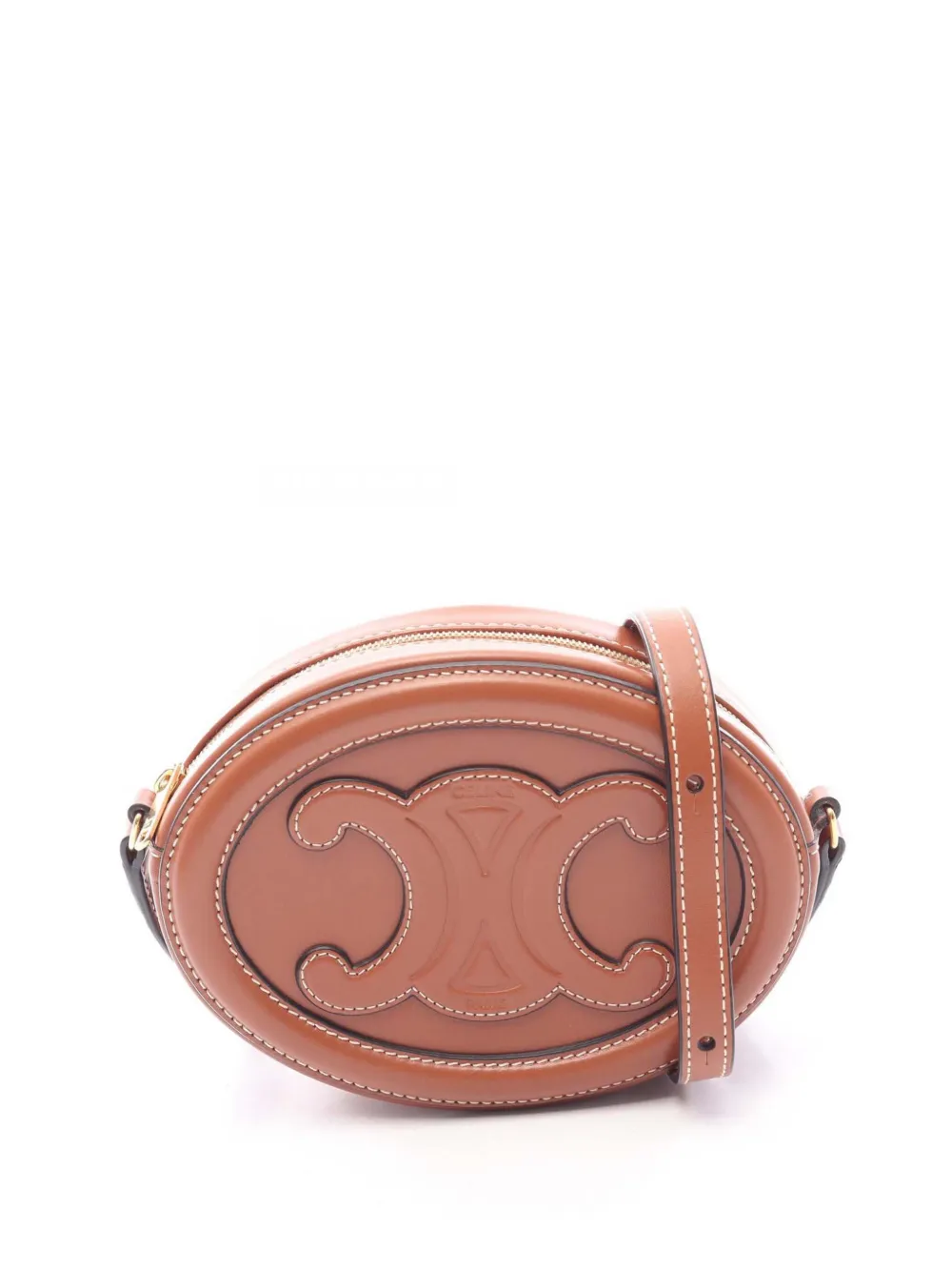 Celine Pre-Owned Borsa a tracolla Triomphe piccola in pelle di vitello 2010-2026 - Marrone
