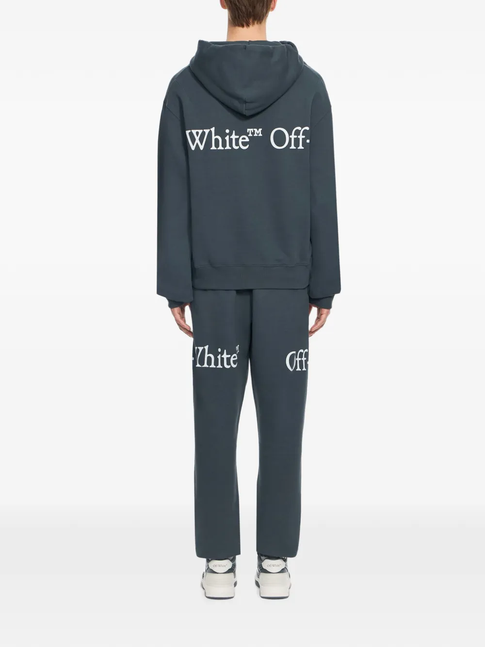 Off-White Bookish joggingbroek met sjaal en omgeslagen pijpen Blauw