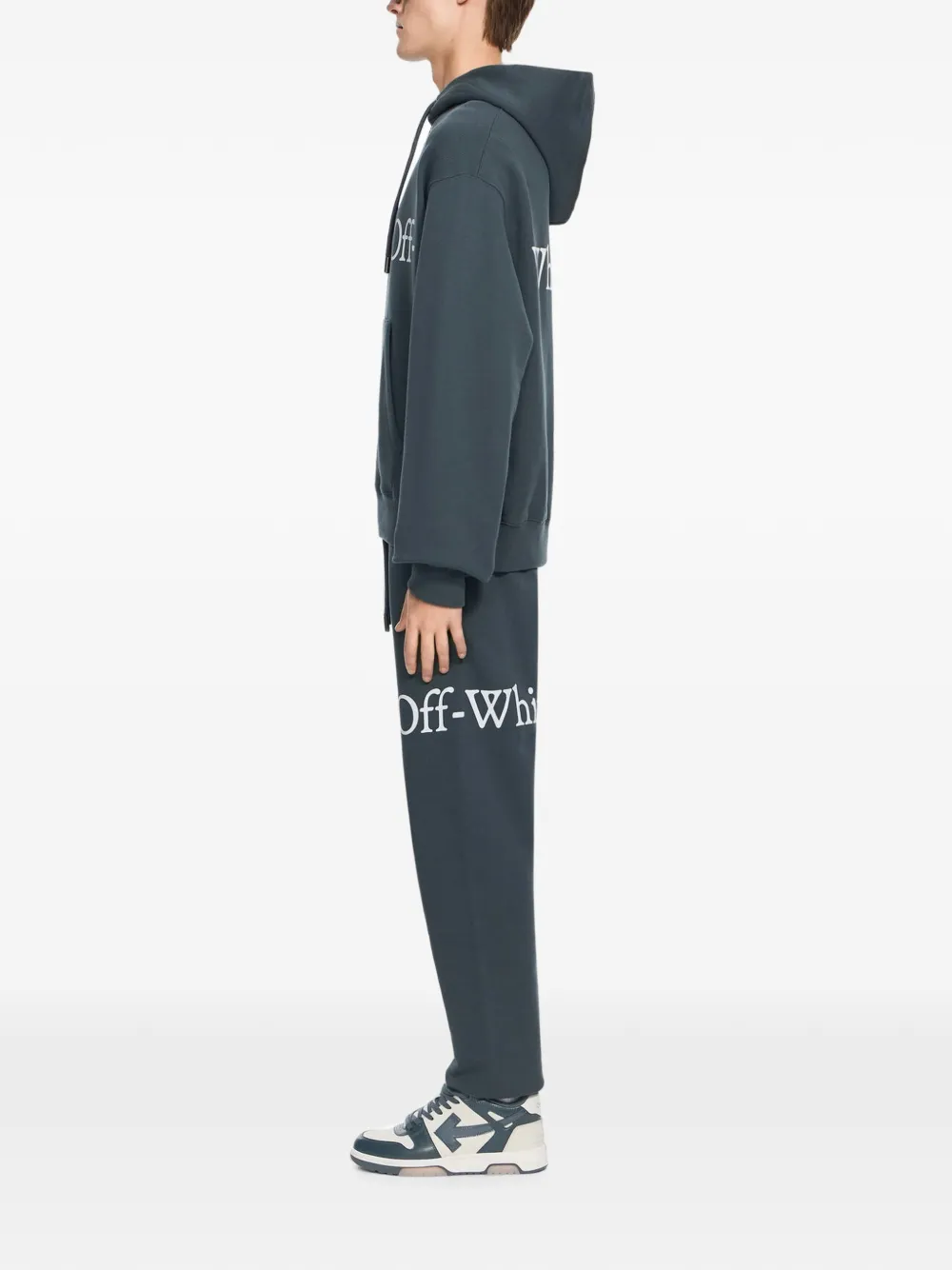 Off-White Bookish joggingbroek met sjaal en omgeslagen pijpen Blauw