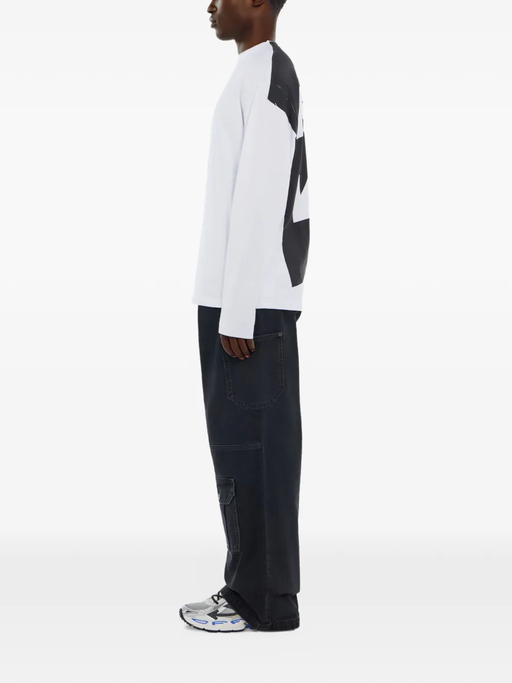 Off-White Negative Arrow skate long-sleeve T-shirt Wit