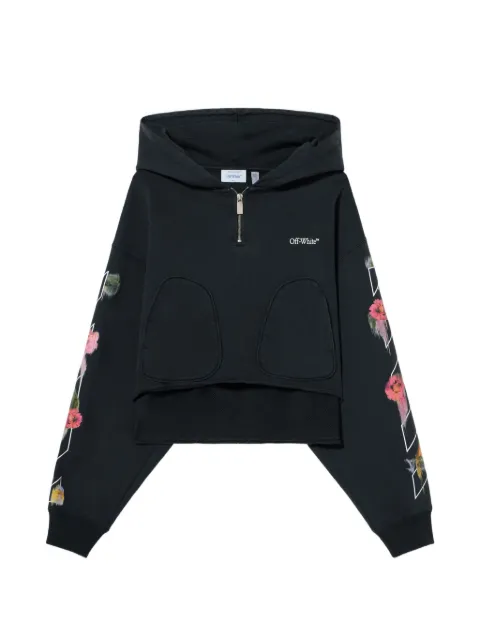 Off-White Bookish flower poket crop hoodie