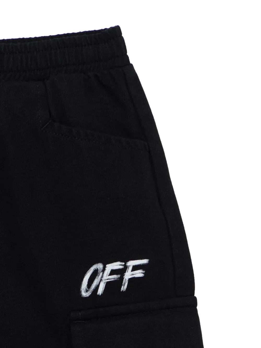 Off-White Kids Off Stamp flared leggings Zwart