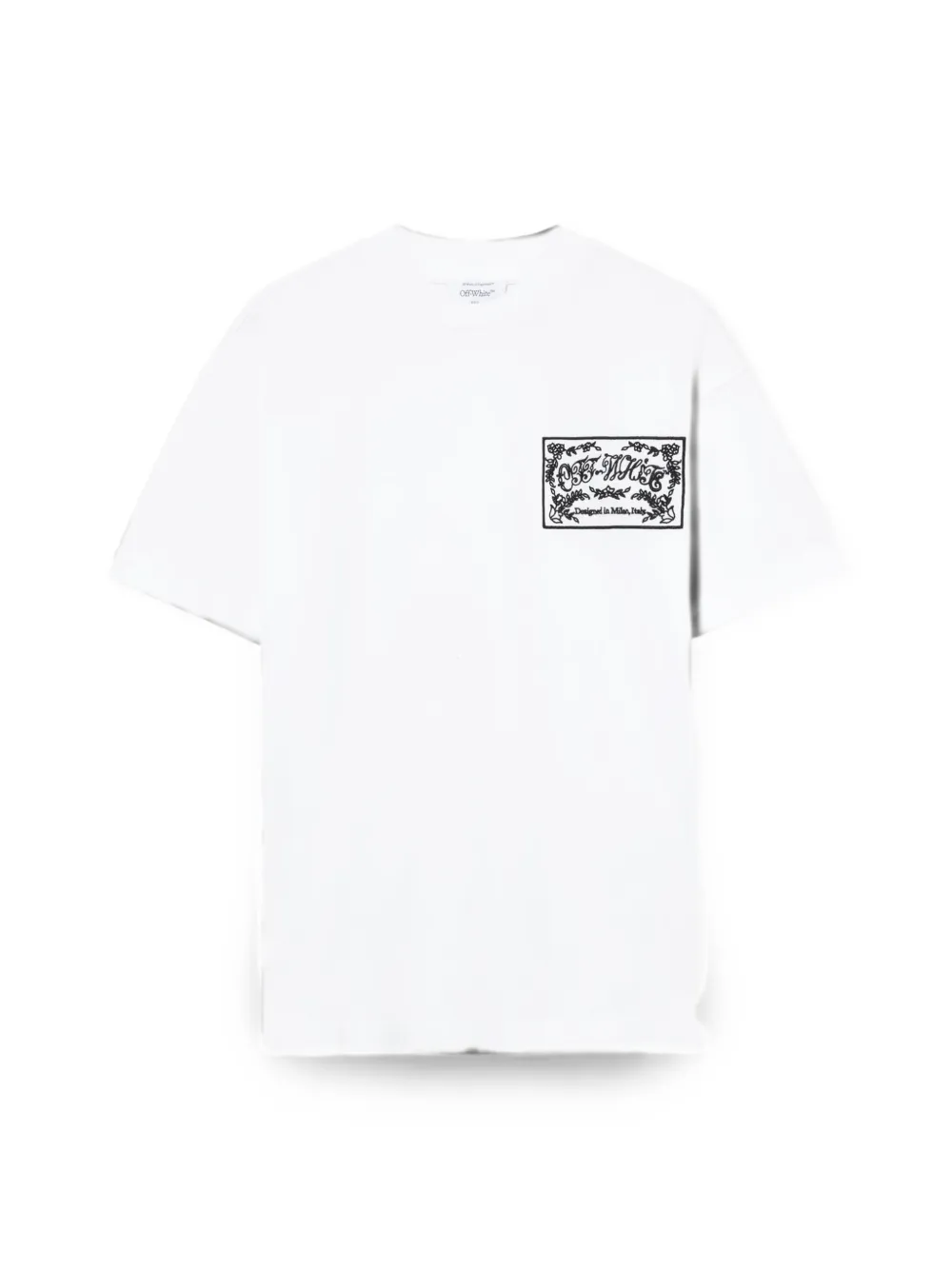 Off-White T-shirt met geborduurd paisley-logo Wit