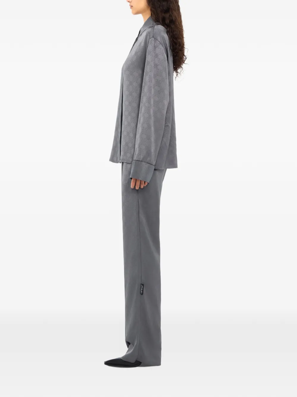 Off-White Overhemd met monogram jacquard Grijs
