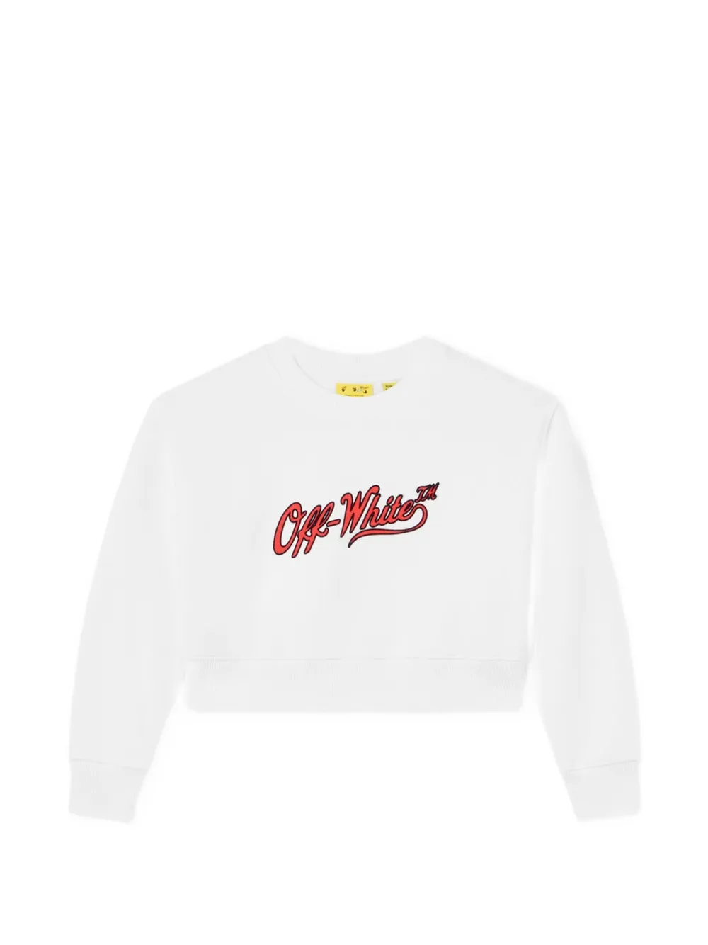 Off-White Kids logo-print cropped sweatshirt - Bianco