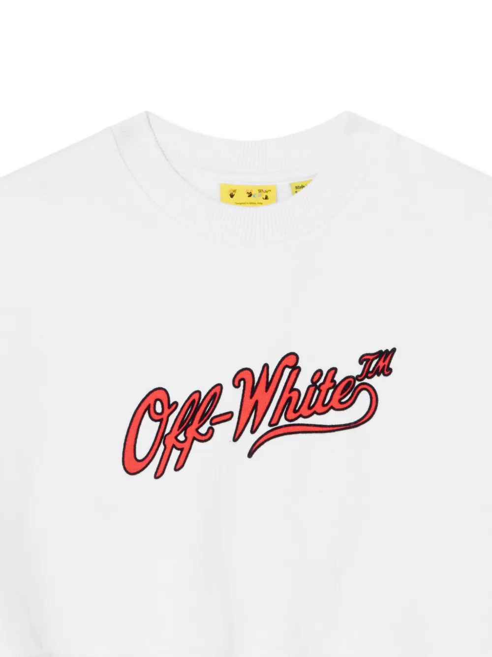 Off-White Kids Cropped sweater met logoprint Wit