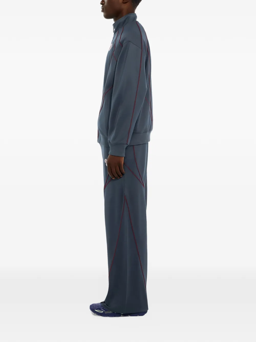 Off-White Staff Script relaxed slouchy track pants Grijs