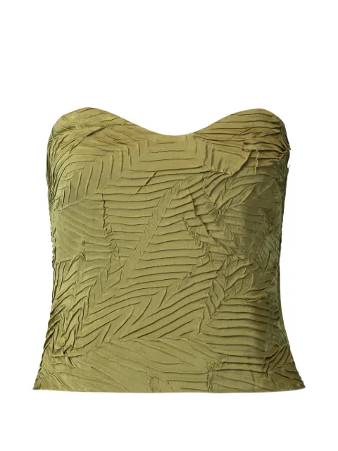 Ulla Johnson Heleen pleated satin bustier top