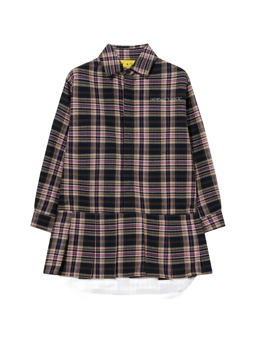 Off-White Kids Arrow Spray flannel dress Zwart
