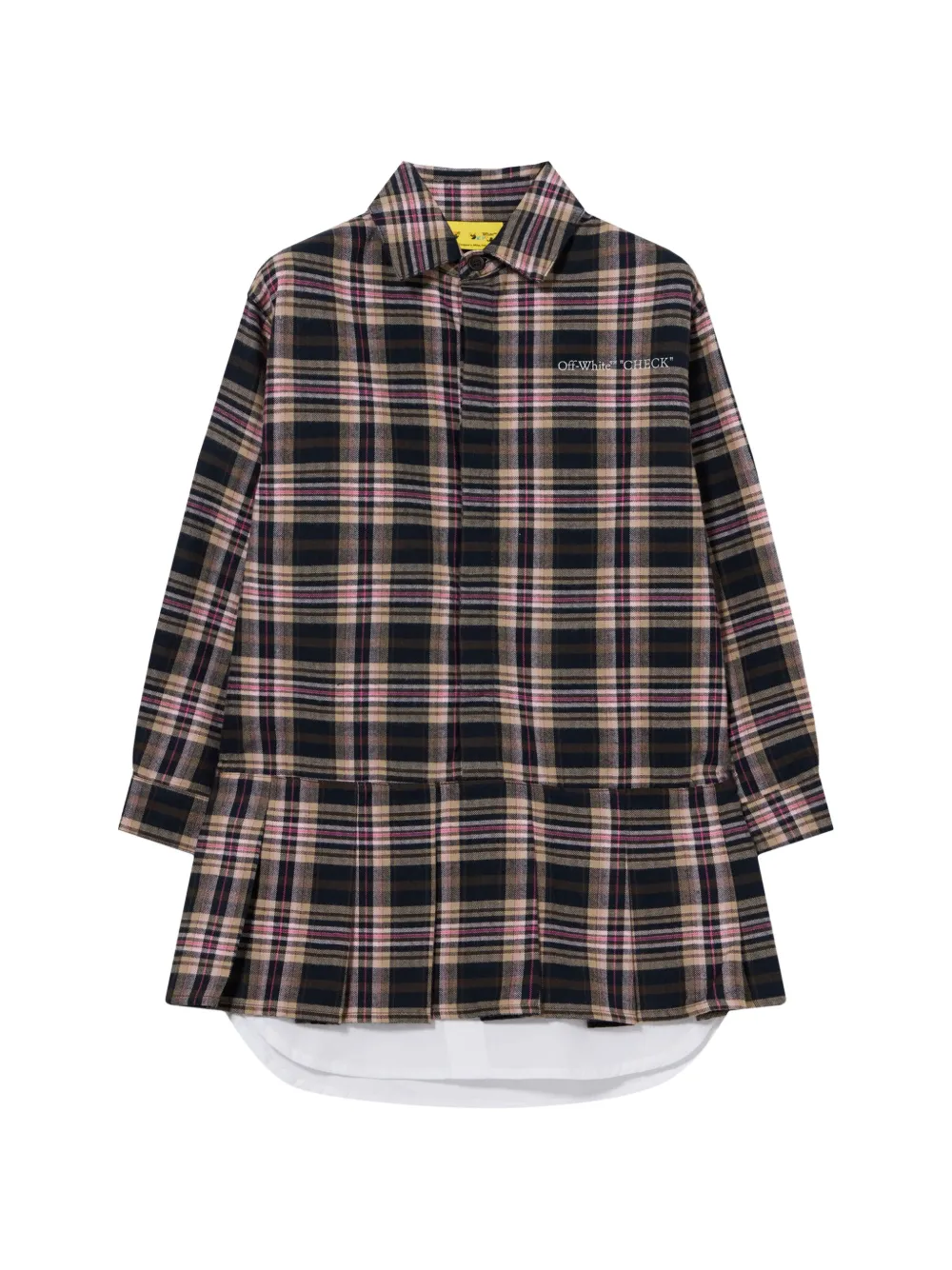 Off-White Kids Arrow Spray flannel dress Zwart