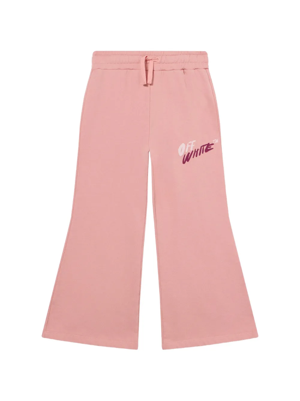Off-White Kids Arrow logo-print flared track pants Roze