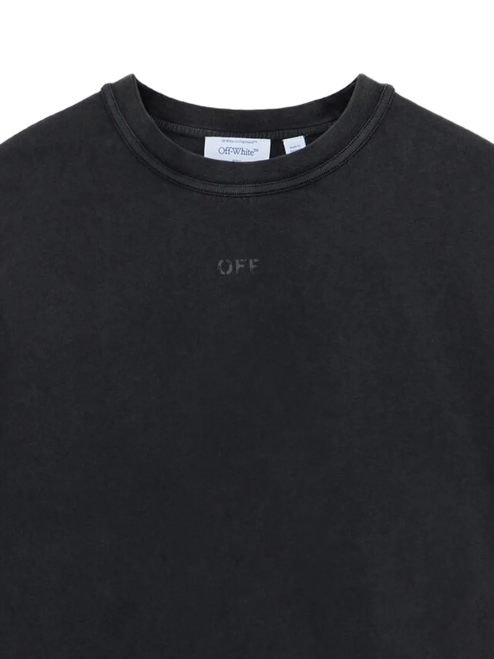 Off-White T-shirt met Off-logo en lange mouwen Zwart