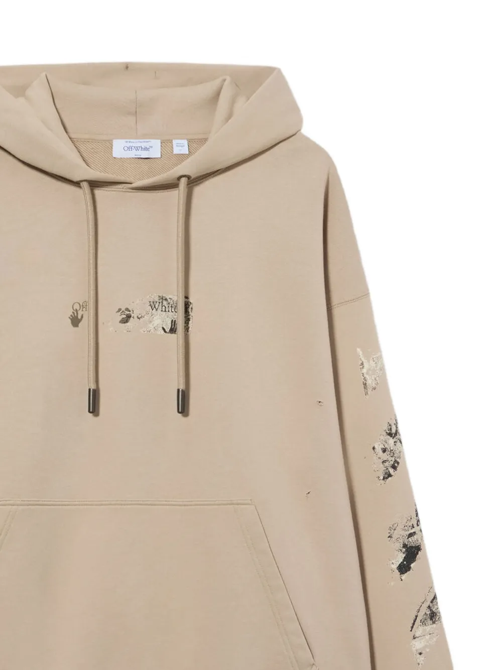 Off-White Hoodie met Arrows-print Beige